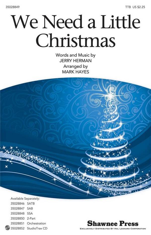 Jerry Herman, We Need a Little Christmas&nbsp;&nbsp;TTB&nbsp;&nbsp;Chorpartitur
