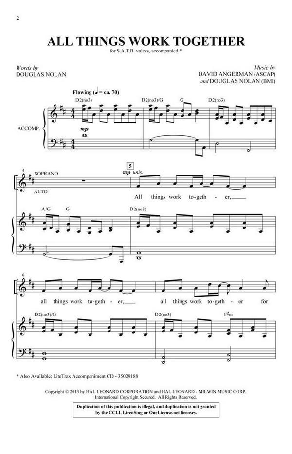 Douglas Nolan, All Things Work Together&nbsp;&nbsp;SATB&nbsp;&nbsp;Chorpartitur