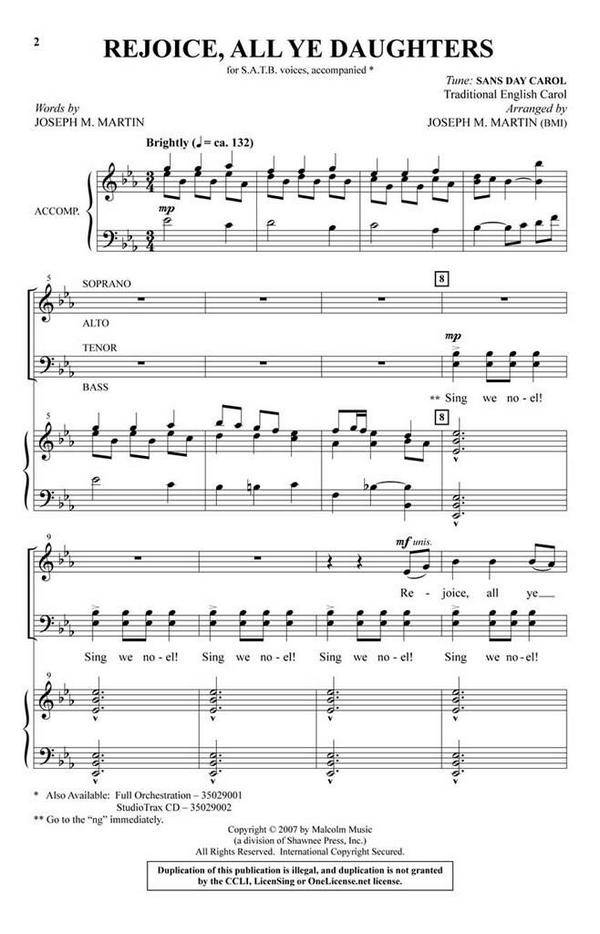 Rejoice, All Ye Daughters&nbsp;&nbsp;SATB&nbsp;&nbsp;Chorpartitur