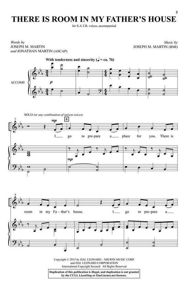 Joseph M. Martin, There Is Room in My Father's House&nbsp;&nbsp;SATB&nbsp;&nbsp;Chorpartitur