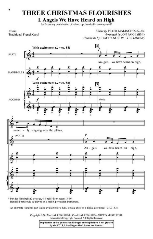 Peter Malinchock Jr._Jon Paige_Stacey Nordmeyer, Three Christmas Flour&nbsp;&nbsp;2-Part Choir&nbsp;&nbsp;Chorpartitur