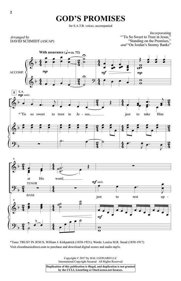 God's Promises&nbsp;&nbsp;SATB&nbsp;&nbsp;Chorpartitur
