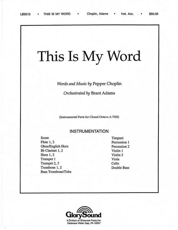 Pepper Choplin, This Is My Word&nbsp;&nbsp;Orchestra&nbsp;&nbsp;Partitur + Stimmen