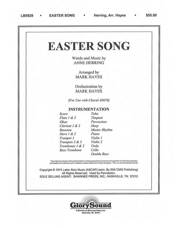 Anne Herring, Easter Song&nbsp;&nbsp;Orchestra&nbsp;&nbsp;Partitur + Stimmen