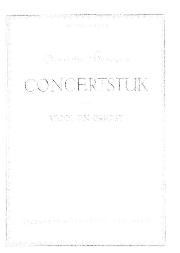 Concertstuk (Concert Piece)  for violin and orchestra  piano reduction with violin solo part