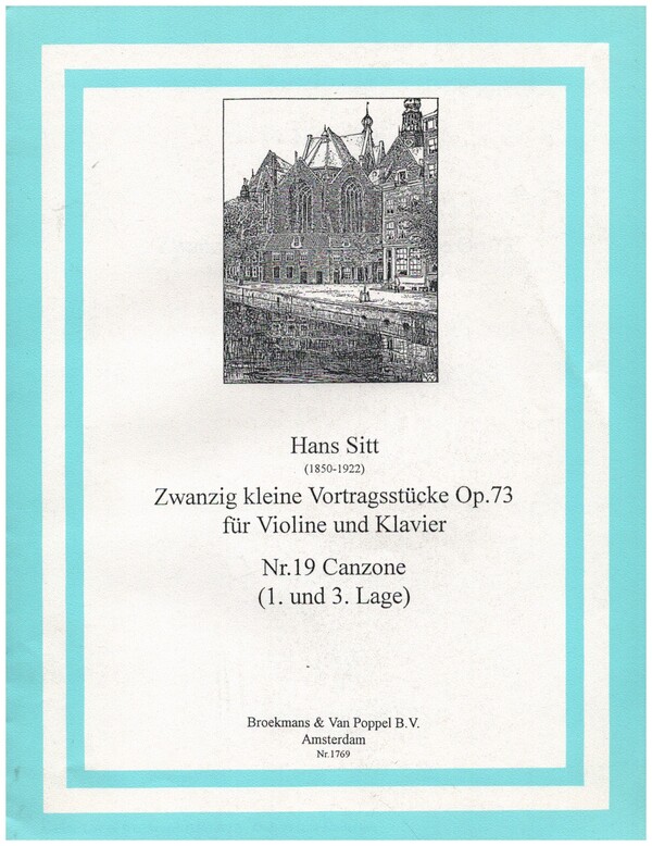 20 Kleine Vortragsstücke op.73 - Canzone Nr.19 (1.+3.Lage)  für Violine und Klavier  