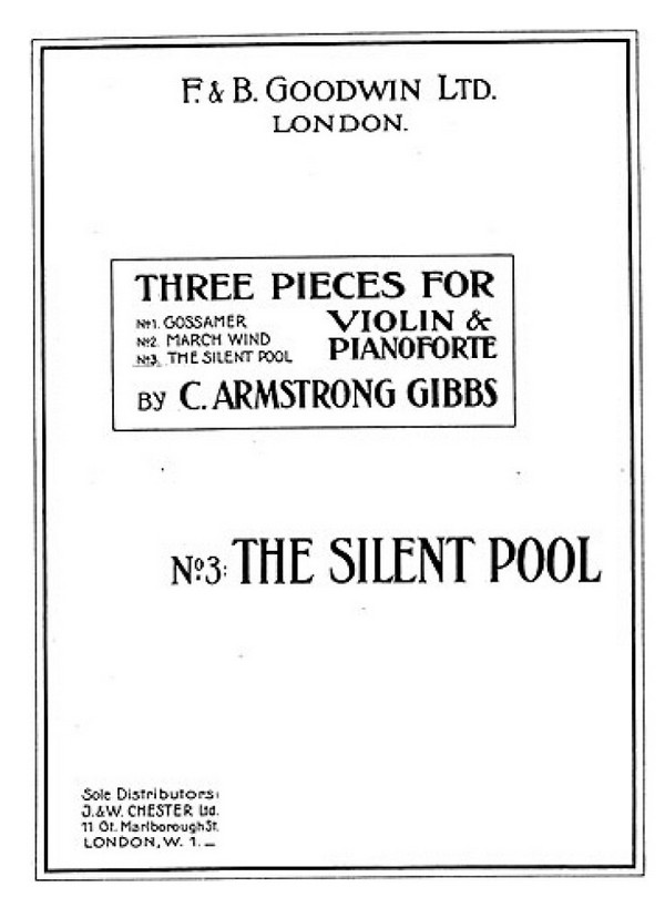 Cecil Armstrong Gibbs, The Silent Pool&nbsp;&nbsp;Violine und Klavier&nbsp;&nbsp;Buch