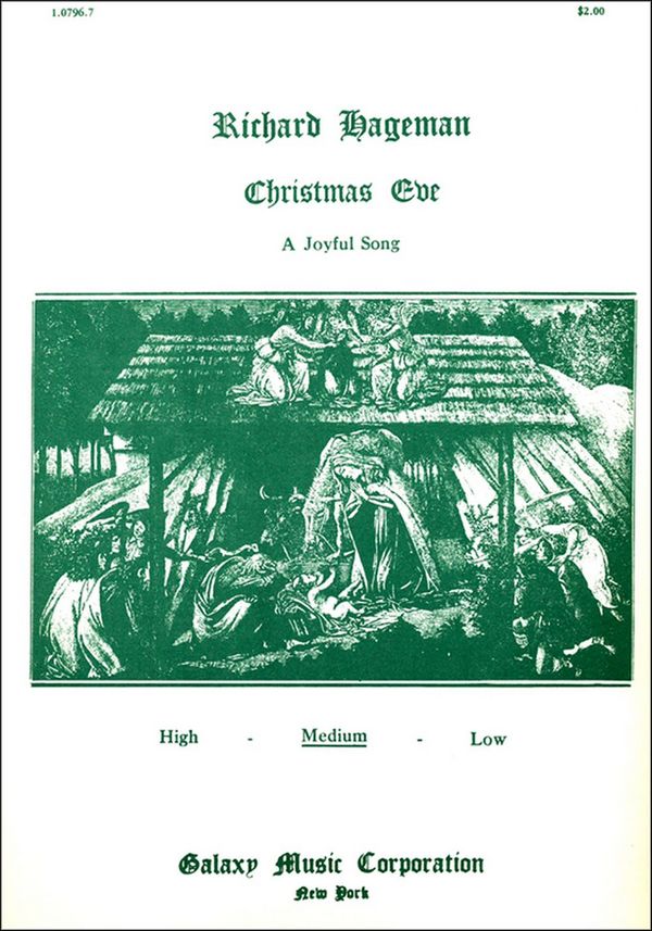 Richard Hageman, Christmas Eve&nbsp;&nbsp;Medium Voice and Piano&nbsp;&nbsp;Buch