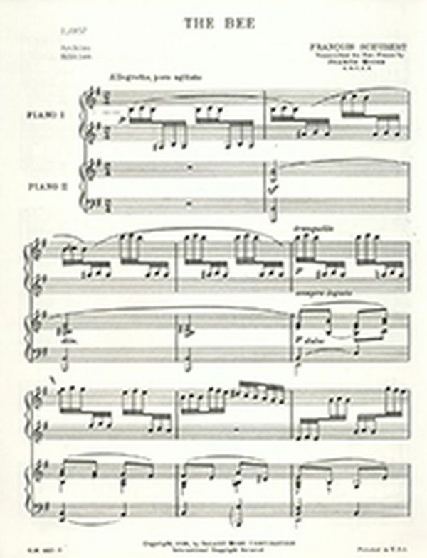 Franz Schubert, The Bee&nbsp;&nbsp;2 Pianos&nbsp;&nbsp;Buch