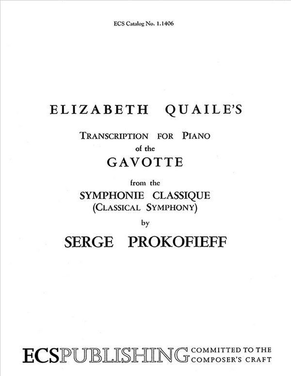 Sergei Prokofiev, Gavotte from the Classical Symphony&nbsp;&nbsp;Klavier&nbsp;&nbsp;Buch
