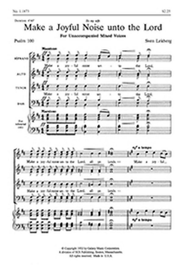 Sven Lekberg, Make a Joyful Noise Unto the Lord&nbsp;&nbsp;SATB&nbsp;&nbsp;Stimme