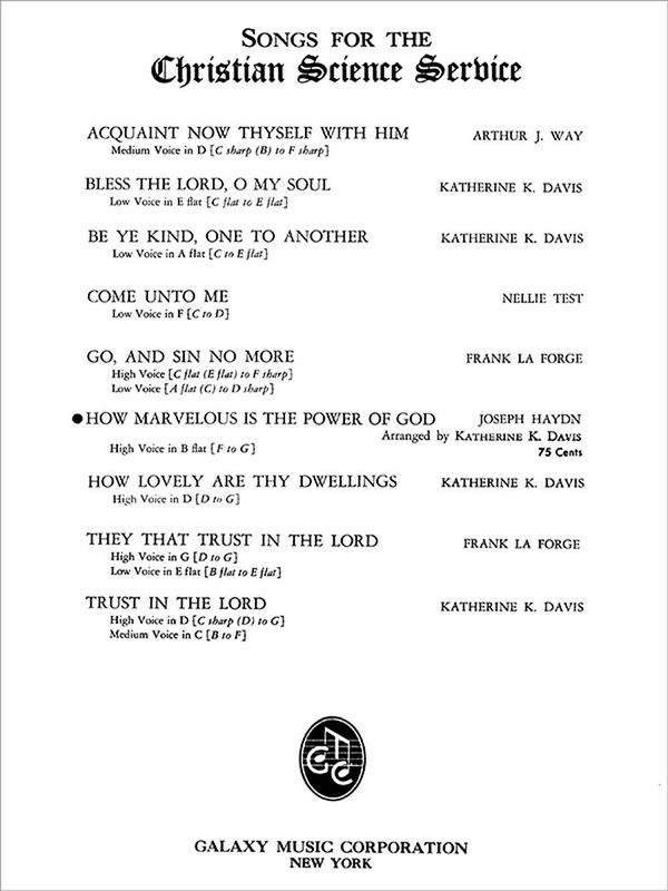 Franz Joseph Haydn_Katherine K. Davis, How Marvelous Is the Power of G&nbsp;&nbsp;High Voice and Keyboard [Organ or Piano]&nbsp;&nbsp;Buch