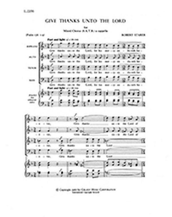 Robert Starer, Give Thanks Unto the Lord&nbsp;&nbsp;SATB&nbsp;&nbsp;Stimme