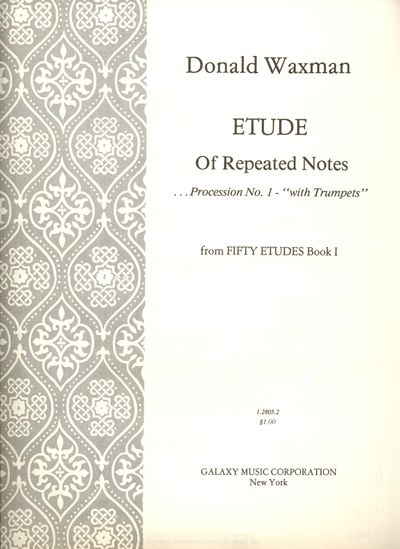 Donald Waxman, Etude No. 2: Repeated Notes&nbsp;&nbsp;Piano Method&nbsp;&nbsp;Buch