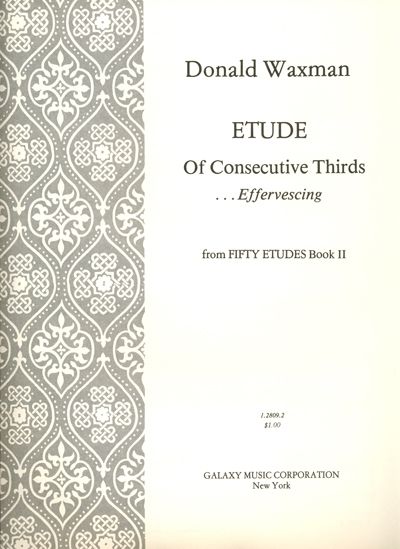 Donald Waxman, Etude No. 22: Consecutive Thirds&nbsp;&nbsp;Piano Method&nbsp;&nbsp;Buch