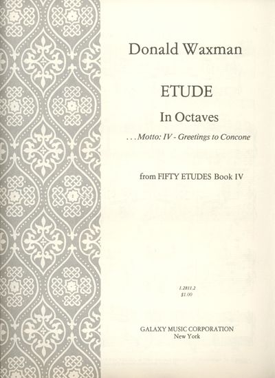 Donald Waxman, Etude No. 40: Octave Scales&nbsp;&nbsp;Piano Method&nbsp;&nbsp;Buch