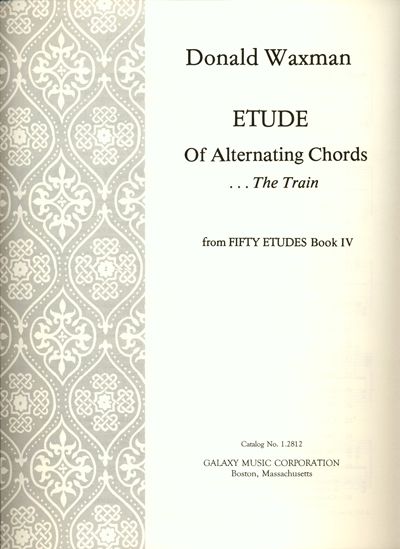 Donald Waxman, Etude No. 50: Alternating Chords&nbsp;&nbsp;Piano Method&nbsp;&nbsp;Buch