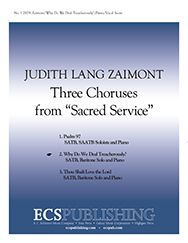 Judith Lang Zaimont, Sacred Service: Why Do We Deal Treacherously?&nbsp;&nbsp;SATB, Orchestra or Piano&nbsp;&nbsp;Stimme