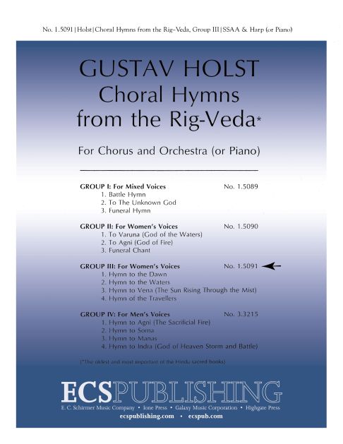 Gustav Holst, Choral Hymns from the Rig-Veda, Group 3&nbsp;&nbsp;SSAA, Harp or Piano&nbsp;&nbsp;Stimme