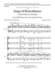 Stephen Chatman, Songs of Remembrance&nbsp;&nbsp;SSATB, Piano and optional Clarinet&nbsp;&nbsp;Stimme
