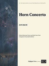 Jan Bach, Concerto for Horn and Orchestra&nbsp;&nbsp;Horn and Orchestra or Piano&nbsp;&nbsp;Klavierauszug