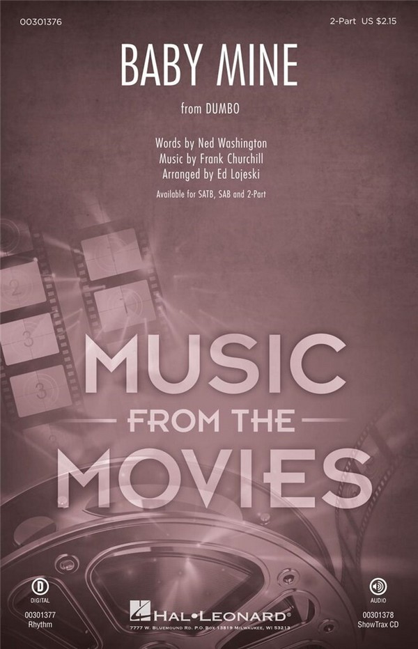 Baby Mine&nbsp;&nbsp;2-Part Choir&nbsp;&nbsp;Choral Score