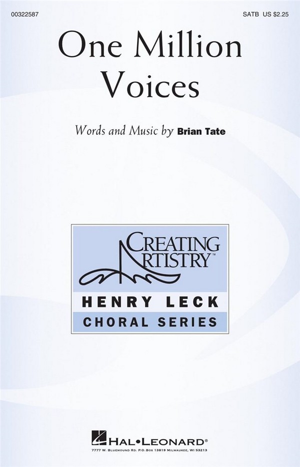 Brian Tate, One Million Voices&nbsp;&nbsp;SATB&nbsp;&nbsp;Choral Score