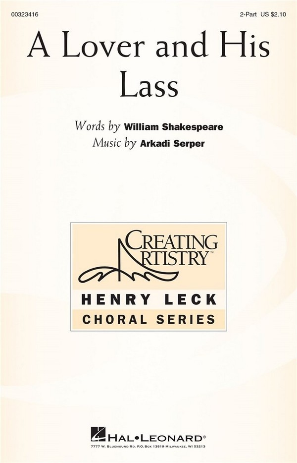 Arkadi Serper, A Lover And His Lass&nbsp;&nbsp;2-Part Choir&nbsp;&nbsp;Choral Score