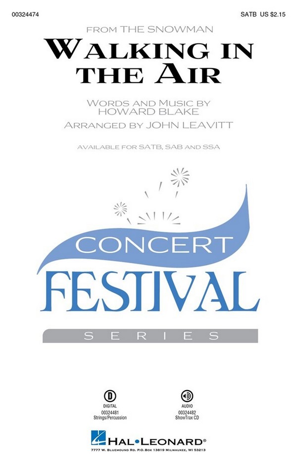 Walking In The Air&nbsp;&nbsp;for mixed chorus and piano&nbsp;&nbsp;score