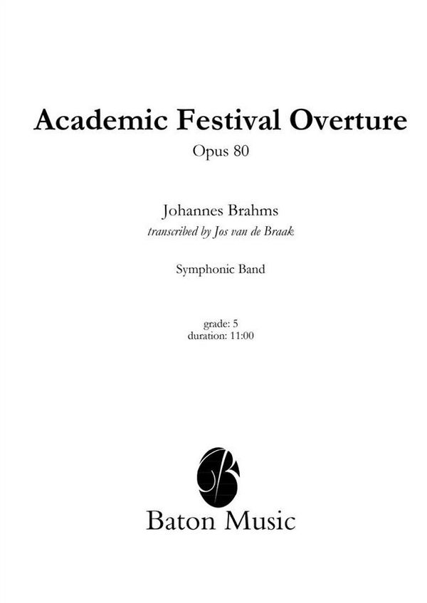 Academic Festival Overture  Concert Band/Harmonie  Partitur + Stimmen