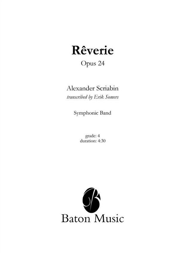 Alexander Scriabin, Rêverie  Concert Band/Harmonie  Partitur + Stimmen