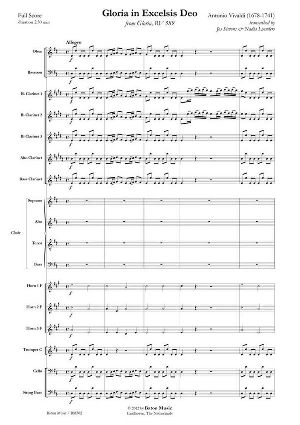 Adolphe Charles Adam, Cantique de Noël  Soprano/Tenor and Symphonic Band  Partitur + Stimmen