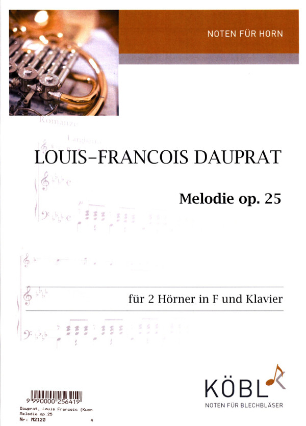 Dauprat, Louis Francois (Kummerländer)&nbsp;&nbsp;Melodie op.25&nbsp;&nbsp;für 2 Hörner und Klavier