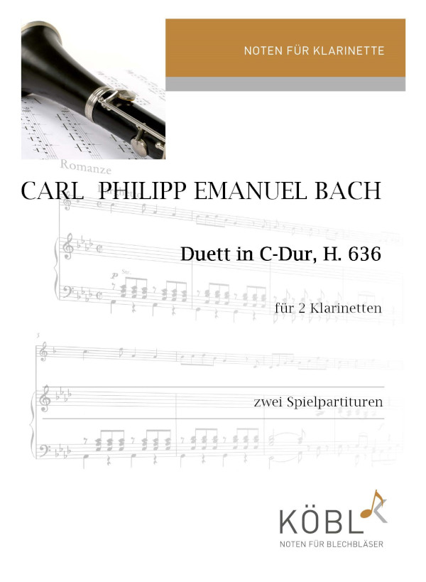 Duett in C-Dur H.636  für 2 Klarinetten  2 Spielpartituren