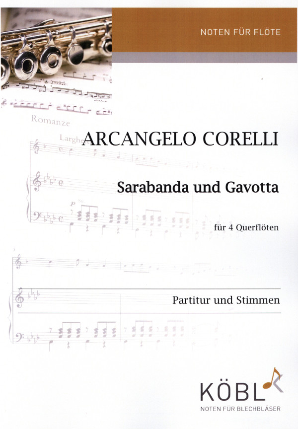 Sarabanda und Gavotta  für 4 Querflöten   Partitur und Stimmen