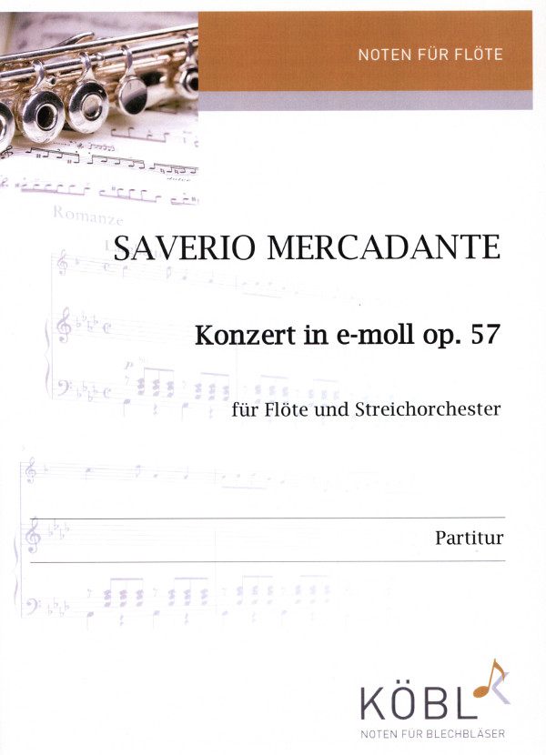 Konzert in e-Moll op.57   für Flöte und Streichorchester  Partitur und Stimmenset