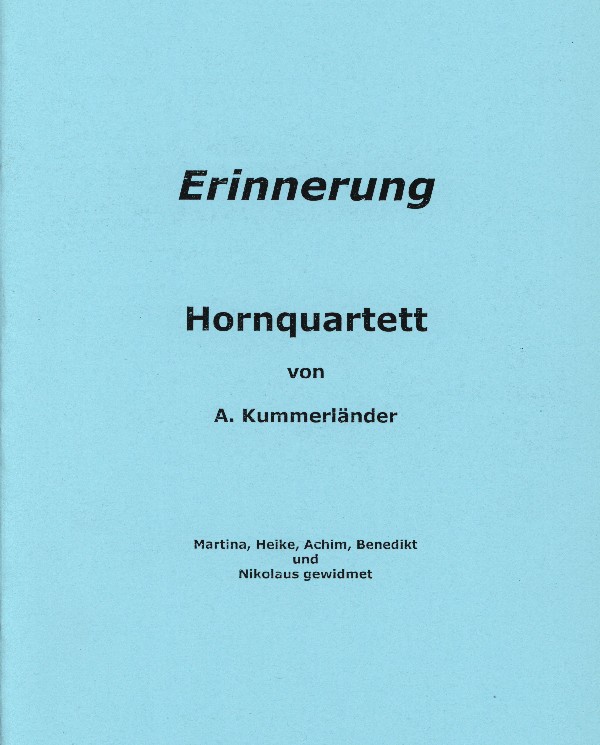 Kummerländer, Andreas&nbsp;&nbsp;Erinnerung&nbsp;&nbsp;