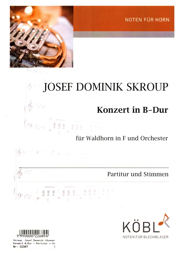 Konzert B-Dur  für Waldhorn in F und Orchester  Partitur und Stimmen