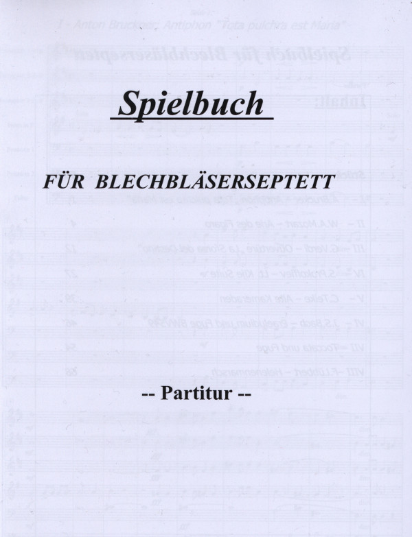 Pflaum, Matthias (Hrsg.)&nbsp;&nbsp;Spielbuch für Blechbläserseptett&nbsp;&nbsp;für 3 Trompeten, Horn, 2 Posaunen und Tuba
