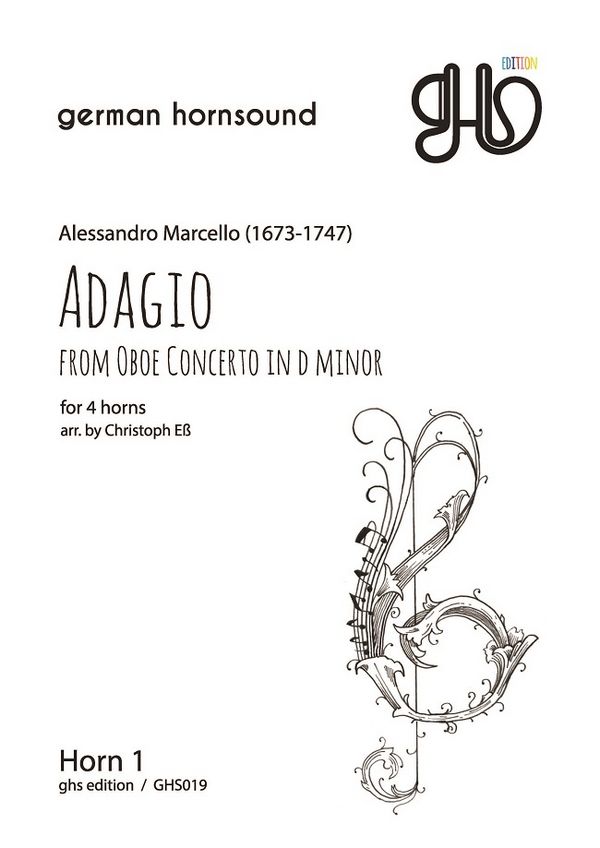 Marcello, Allesandro (arr. Christoph Ess)  Adagio from Oboe Concerto in d-minor  für 4 Hörner (4 horns)