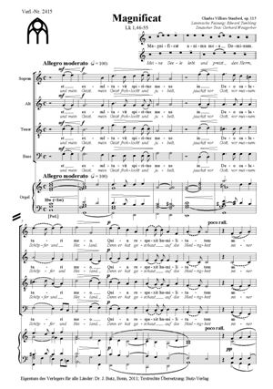 Magnificat und Nunc dimittis in C op.115  für gem Chor und Orgel  Partitur