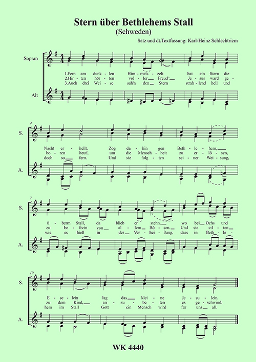 Theresia Schlechtriem, Stern über Bethlehems Stall&nbsp;&nbsp;SSAA&nbsp;&nbsp;