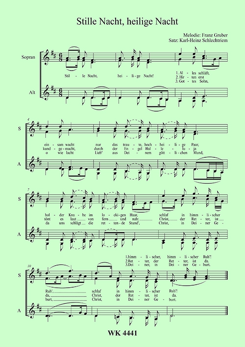 Theresia Schlechtriem, Stille Nacht, heilige Nacht&nbsp;&nbsp;SSAA&nbsp;&nbsp;