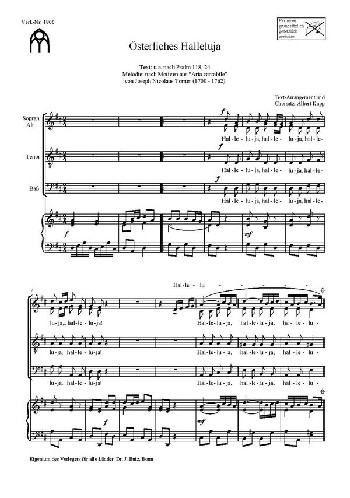 Kupp, Albert, Österliches Halleluja&nbsp;&nbsp;SATB und Orgel&nbsp;&nbsp;