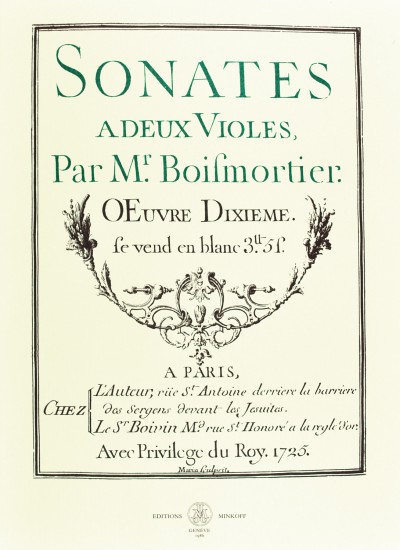 Boismortier  Sonates a deux Violes op.10  