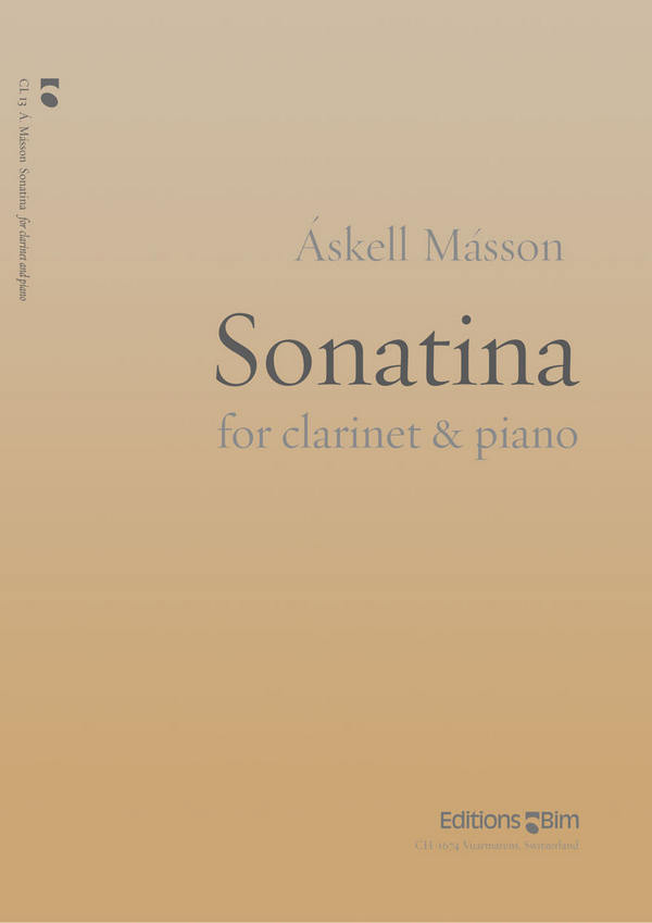 Askell Masson, Sonatina&nbsp;&nbsp;Klarinette und Klavier&nbsp;&nbsp;Buch