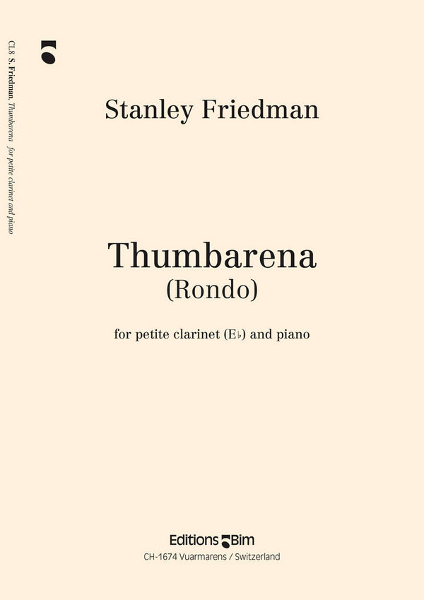 Stanley Friedman, Thumbarena&nbsp;&nbsp;Klarinette und Klavier&nbsp;&nbsp;Buch