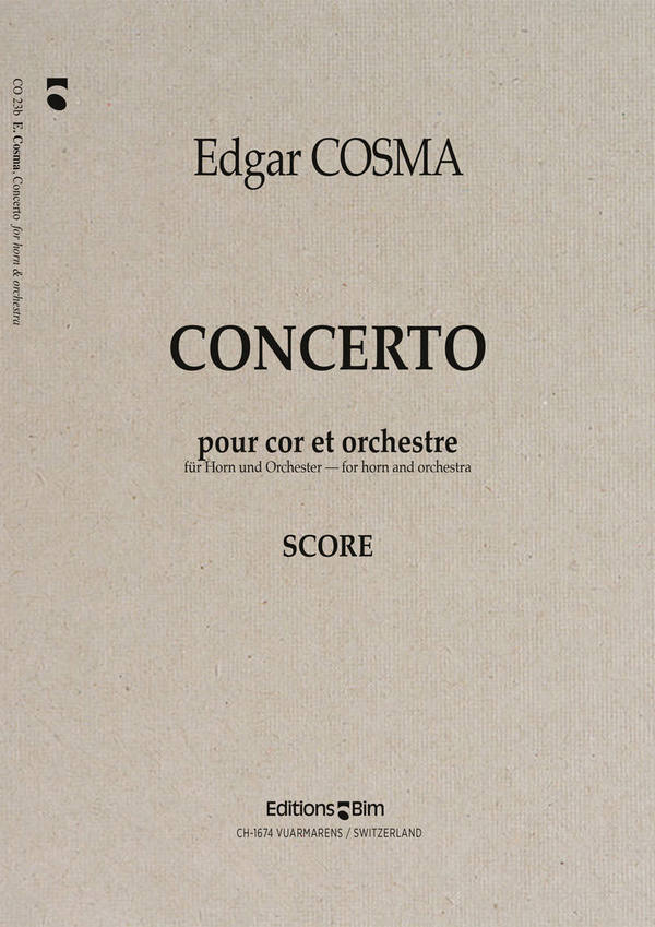 Edgar Cosma, Concerto&nbsp;&nbsp;Horn and Orchestra&nbsp;&nbsp;Partitur