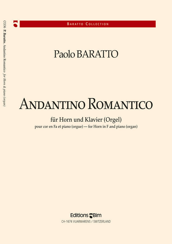 Paolo Baratto, Andantino Romantico&nbsp;&nbsp;Horn und Klavier&nbsp;&nbsp;Buch