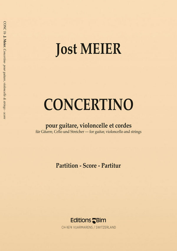 Jost Meier, Concertino&nbsp;&nbsp;Guitar, Cello and Strings&nbsp;&nbsp;Partitur